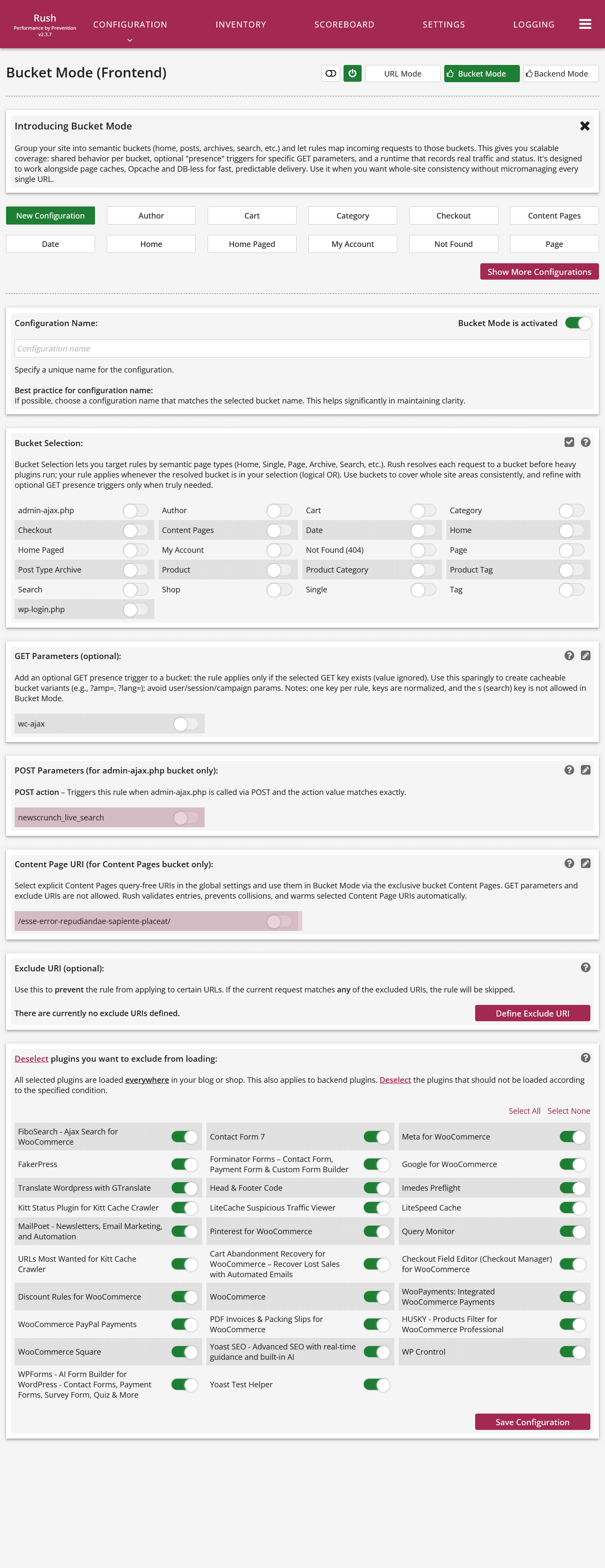 WP-Rush Modes